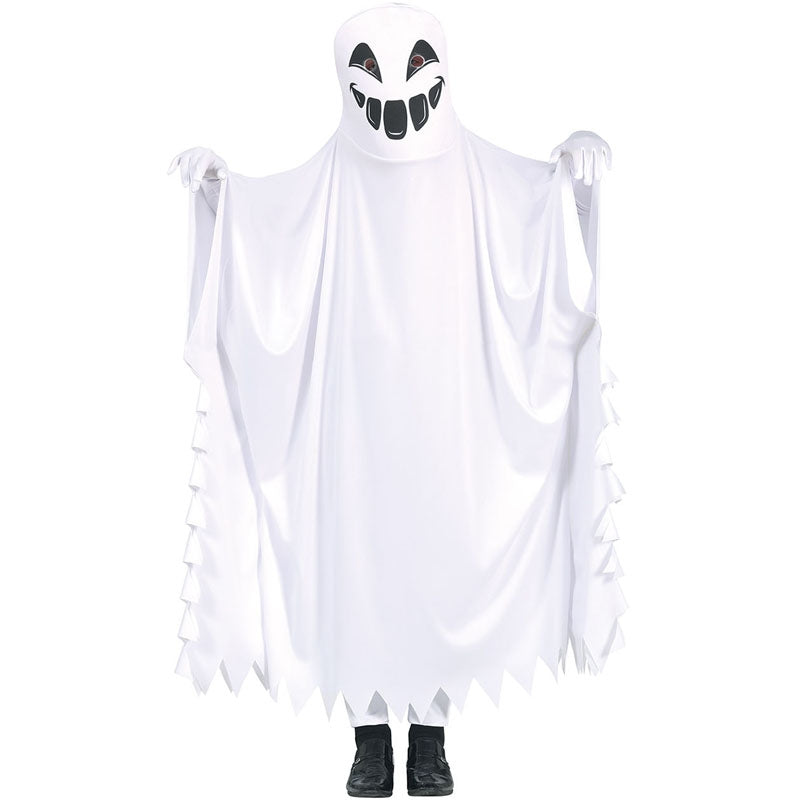 ALLY-MAGIC Costume Fantasma Bianco Per Bambini (100-135 Cm) – Mantello Completo Per Halloween | Cosplay Spaventoso E Divertente