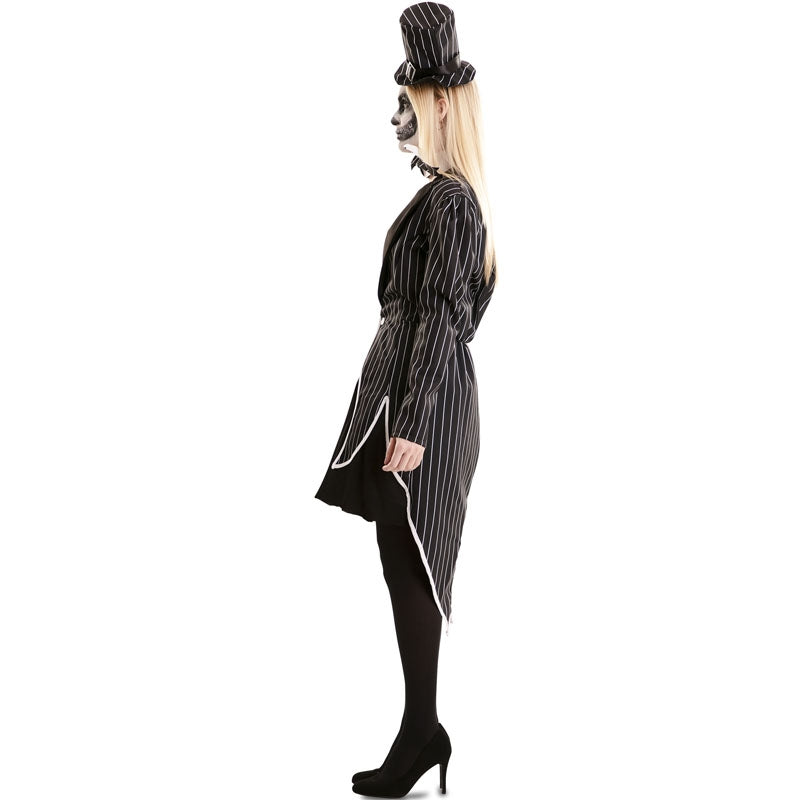 Costume Da Triste Mietitore Nero 7 Pezzi Per Halloween - Scheletro Con Corvo, Guanti Teschio, Accessori Cosplay E Bomboniere Per Adolescenti
