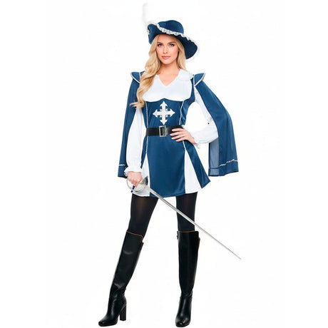 Disfraz de Mosquetera Azul para mujer Bis