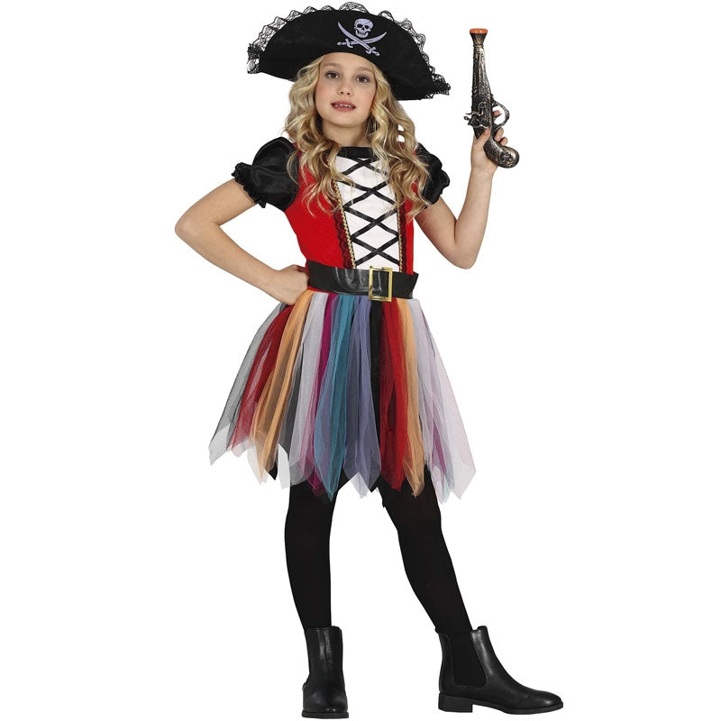 Costume da pirata nero per bambina per 20,90
