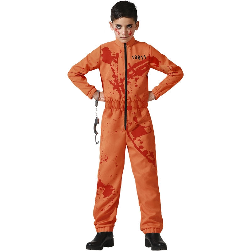 ILOVEFANCYDRESS ILFD4563 Costume Da Prigioniero Uomo/donna Per Halloween - Completo Arancione Top E Pantaloni, Taglie S-XXL Costume Detenuto Arancione - Foto 11