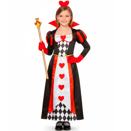 Disfraz de Reina Corazones Lujo para niña Bis