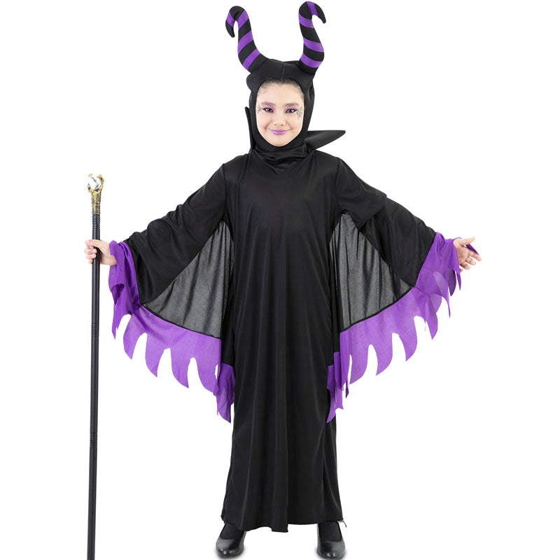 Costume Malefica Per Bambina – Vestito Tutù In Tulle Con Corna E Ali, Abito Da Regina Strega Per Halloween E Carnevale - 2