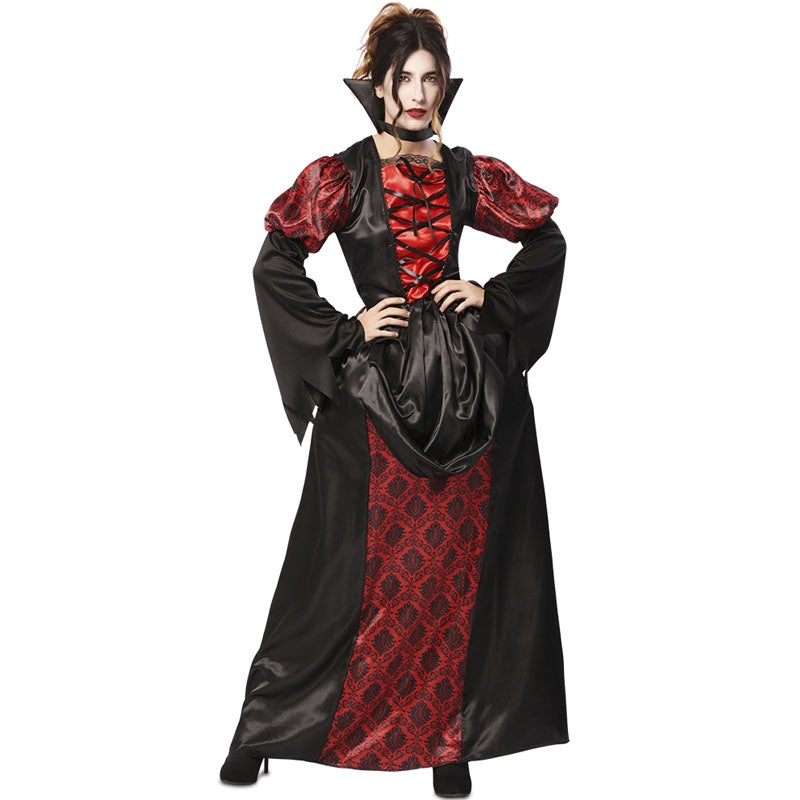 Costume Da Vampiro Reale Per Ragazze, Set Con Vestito, Zanne, Rosa E Tatuaggi, Taglie Da 110 A 160 Cm, Per Halloween E Carnevale