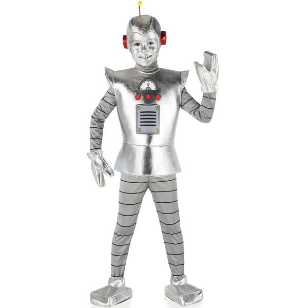 Atosa Costume Robot Per Bambini 10-12 Anni: Completo Carnevale Viola E Grigio