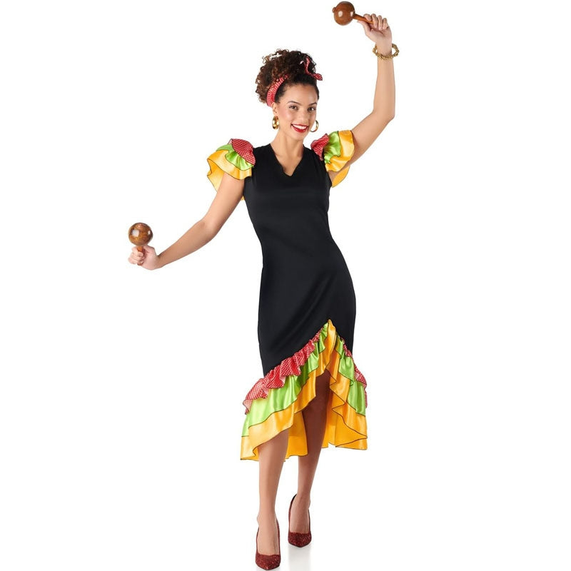 EUROCARNAVALES Costume Da Ballerina Di Rumba Per Bambina – Taglia 10-12 Anni (139-155 Cm)