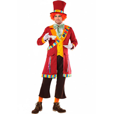 Disfraz de Sombrero Loco Rainbow para hombre Bis