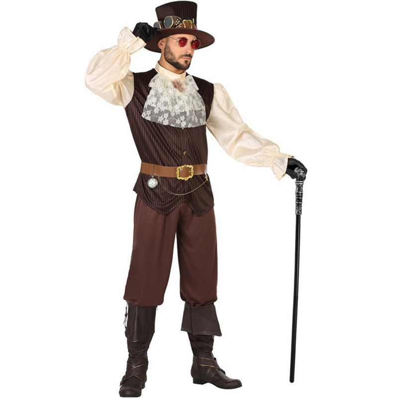 Pantaloni Vittoriani Steampunk Da Uomo – Vita Alta, Retro – Costume Halloween Carnevale – Taglia M