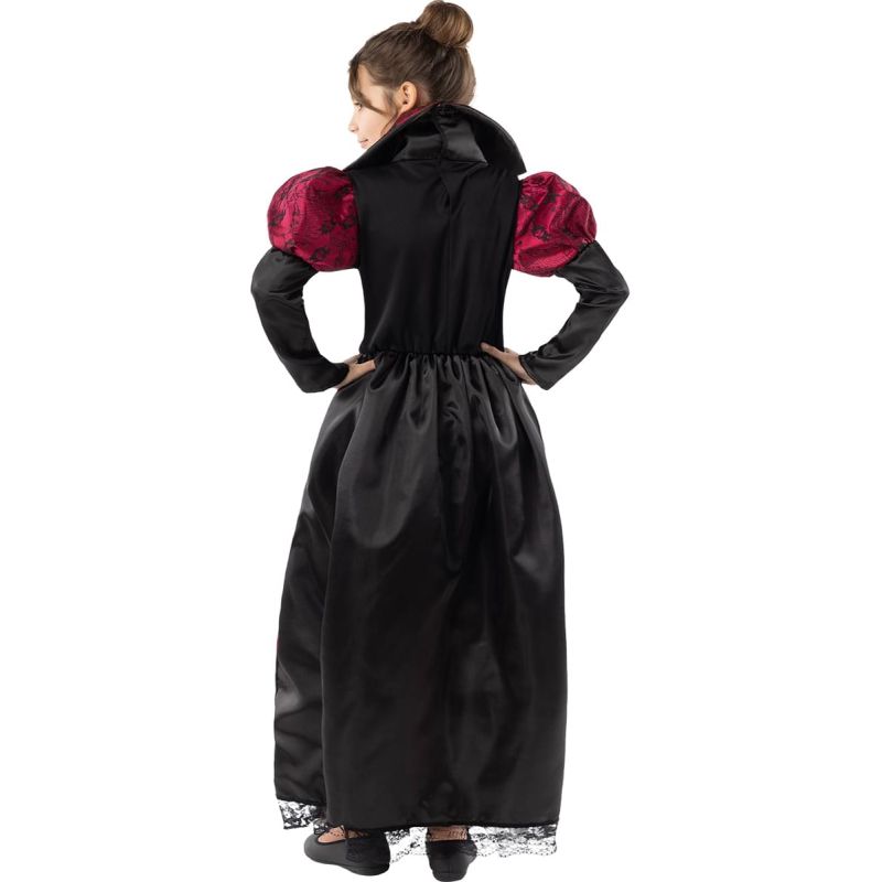 Disfraz de Vampiresa Roja para niña Espalda