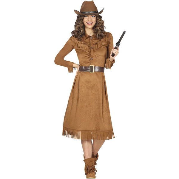 Costume cowboy donna con camicia e cappello nero da cowgirl Costume cowboy donna con camicia e cappello nero da cowgirl