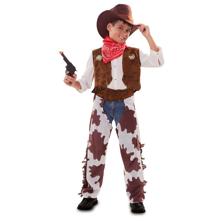 Costume Da Cowboy Bambini - Gilet Senza Maniche Con Nappe, Cappello E Foulard - Tessuto Poliestere - Foto 11
