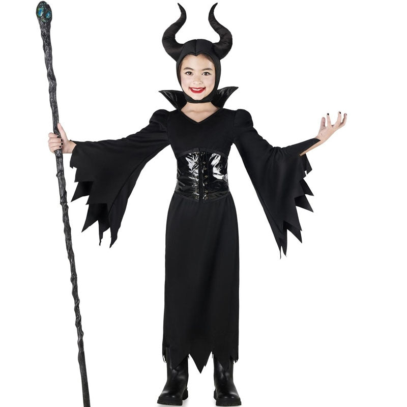 Cosplay Vestito Carnevale Maleficent Bambina Costume Da Cattiva Malefica Per Bambina