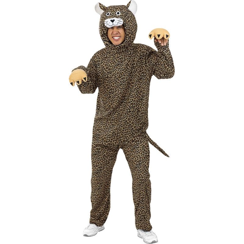 Costume Leopardo Bambini Set - Tuta Animale Con Adesivo Viso Costume Leopardo Bambini Set - Tuta Animale Con Adesivo Viso