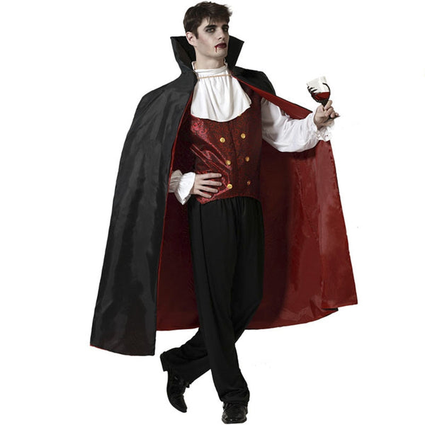 Mantello nero lungo 140 cm - Mantello vampiro Dracula