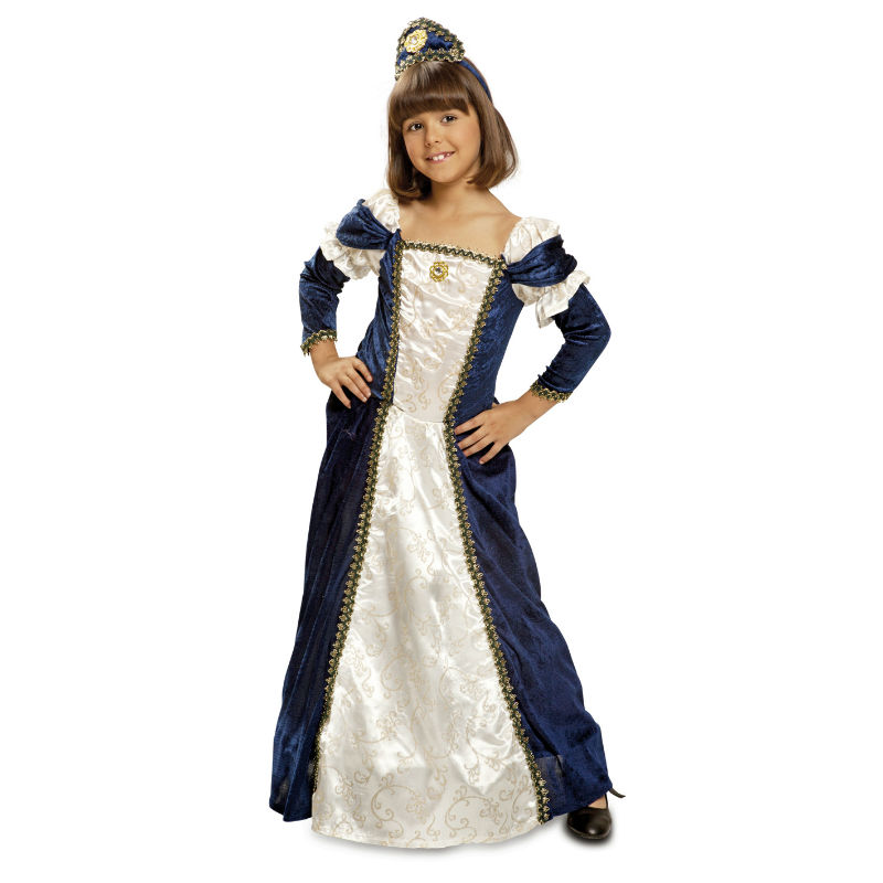 Costume da Dama medievale blu per bambina - Main Image