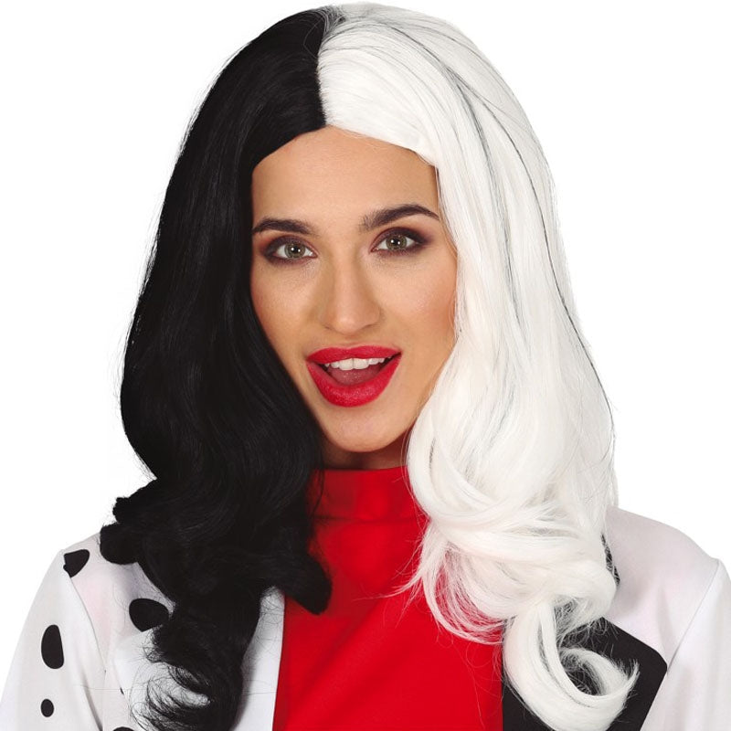 Cruella Fantasy Cruella de Vil Costume Cosplay donne adulte vesto maschera maschera guanti abi Halloween Carnival Party Su  200000532