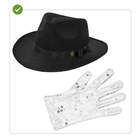 Sombrero y guante de Michael Jackson para niños Contenido