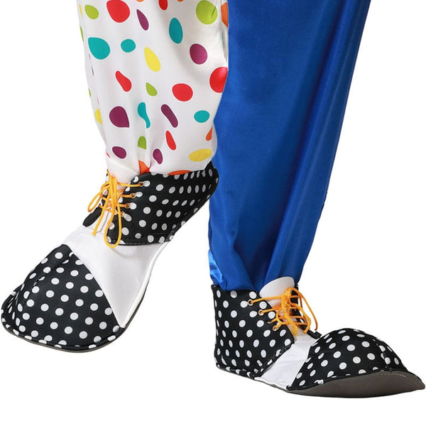 Scarpe da clown in tessuto bianche e nere Accessori per Carnevale