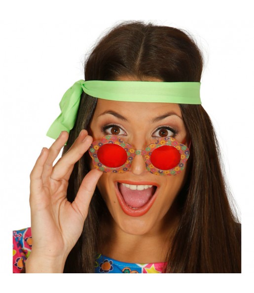 I più divertenti Occhiali fiori hippie per feste in maschera