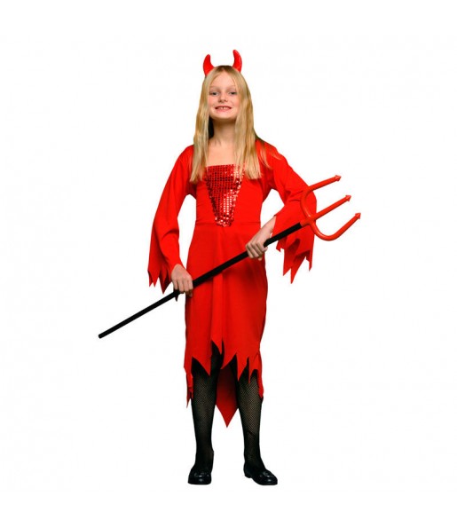 Vestito Demone rosso bambine per una festa ad Halloween