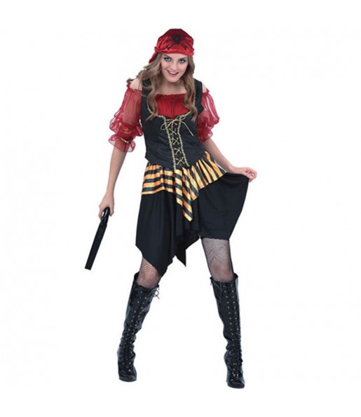 Travestimento Pirata Rossa donna per divertirsi e fare festa