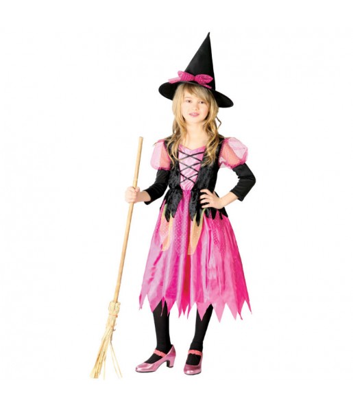 Vestito Strega Rosa bambine per una festa ad Halloween