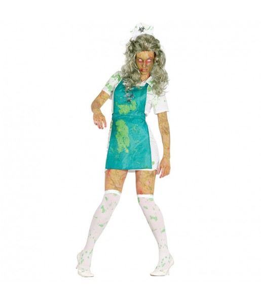 Costume Zombie radioattiva donna per una serata ad Halloween 