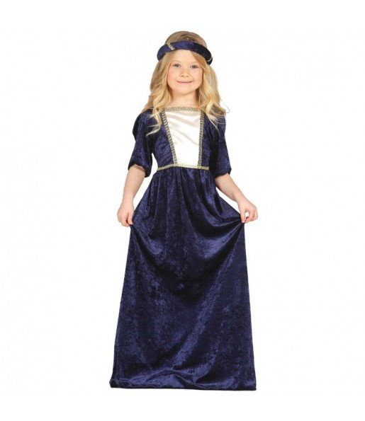 Travestimento Donna medievale blu bambina che più li piace