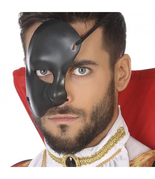 Maschera del Fantasma dell\'Opera nera per completare il costume