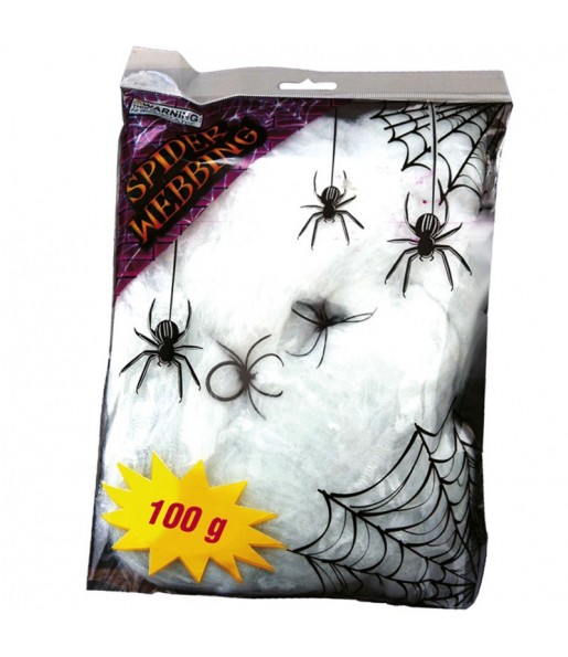 Sacchetto di ragnatele 100 grammi per Halloween