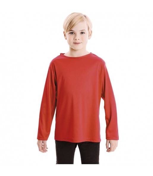 Maglietta rossa bambini a maniche lunghe