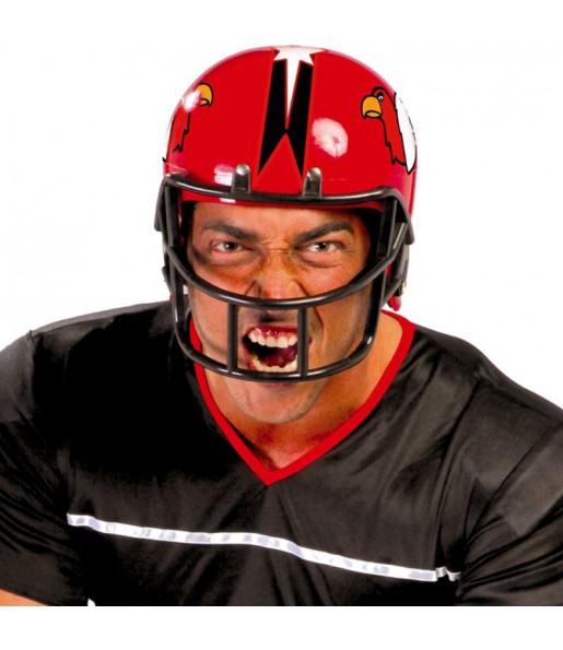 casco da football americano rosso per completare il costume