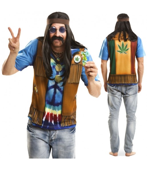 Travestimento T-shirt Hippie adulti per una serata in maschera