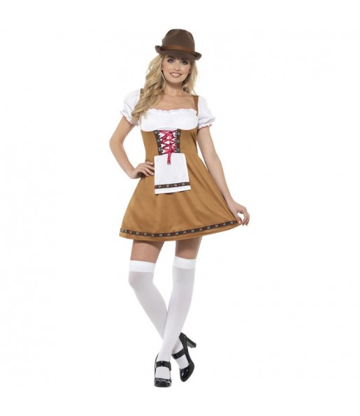 Costume da Tedesca Oktoberfest marrone per donna