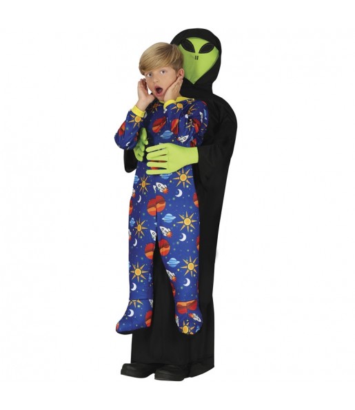 Costume Alieno Rapitore bambino per Halloween e seminare paura