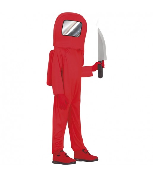Costume da Astronauta Among us rosso per bambino