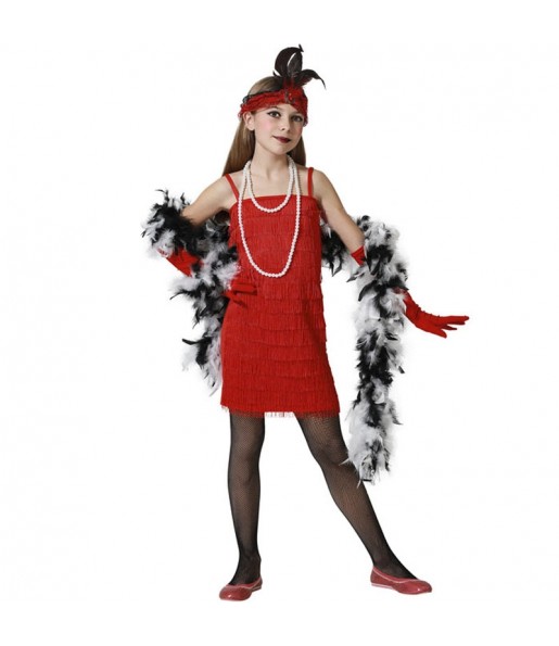 Costume da Ballerina Charleston rossa per bambina
