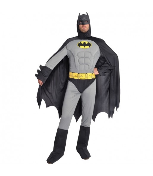 Costume da Batman muscoloso grigio per uomo
