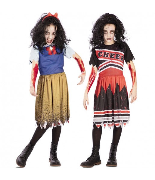 Travestimento da Biancaneve e Cheerleader Zombie reversibile per bambina