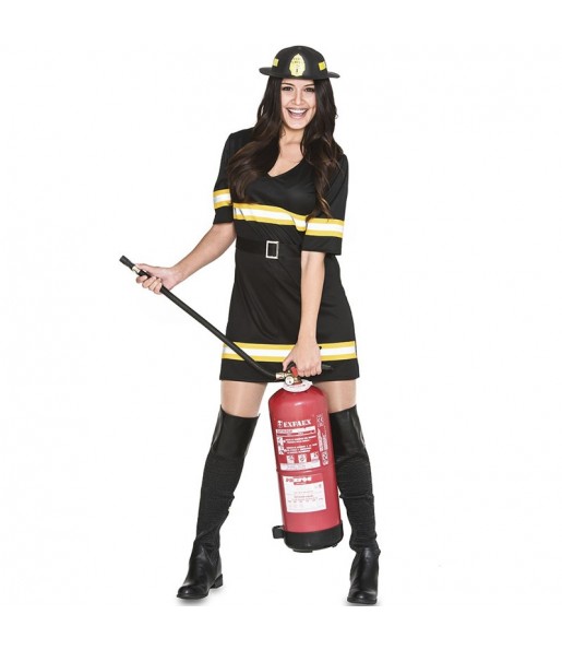 Costume da Pompiera nera per donna