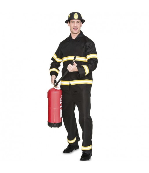 Costume da Pompiere nero per uomo