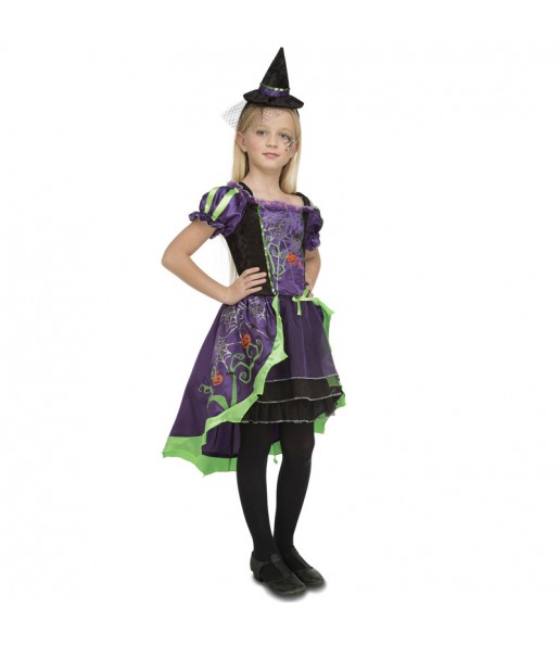 Vestito Strega con zucche bambine per una festa ad Halloween