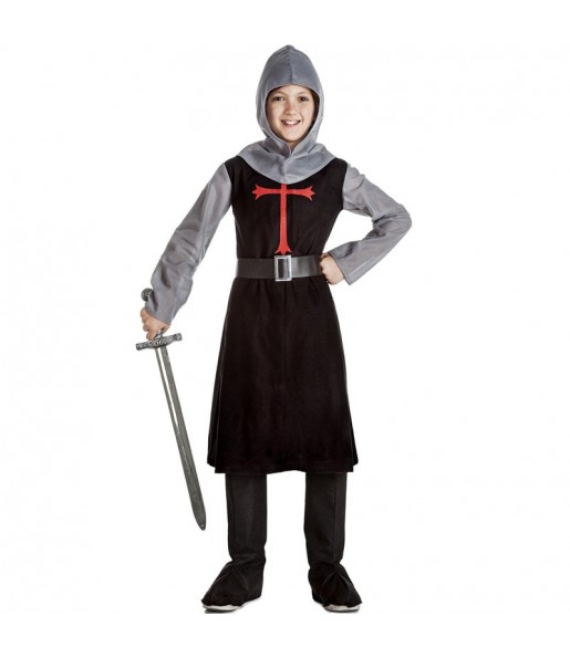 Costume da Cavaliere medievale nero per bambino