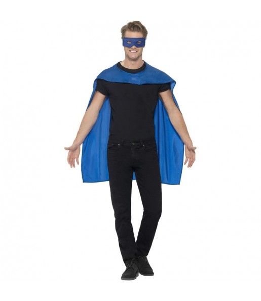 Costume da Mantello blu da supereroe per adulto