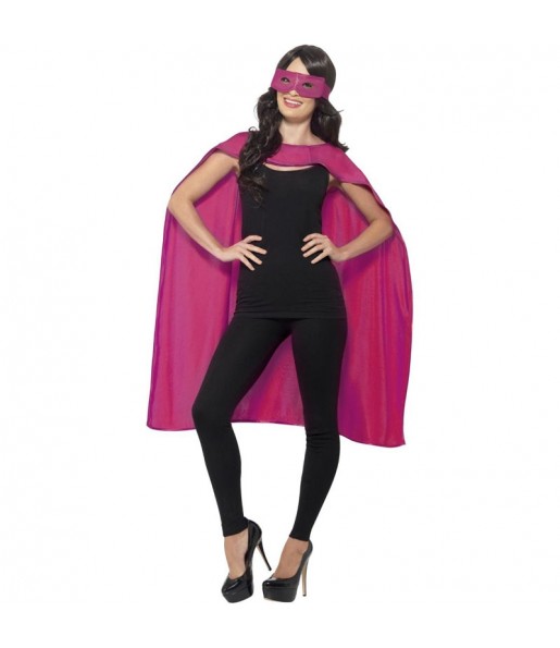 Costume da Mantello rosa da supereroe per adulto