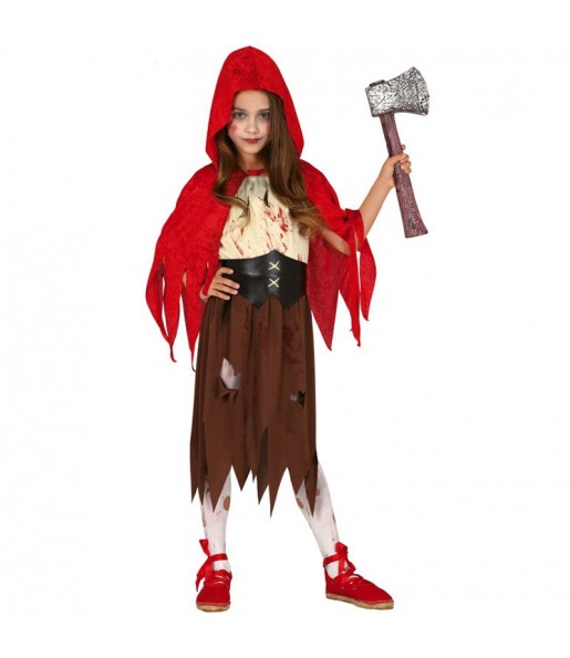 Vestito Cappuccetto rosso zombie bambine per una festa ad Halloween