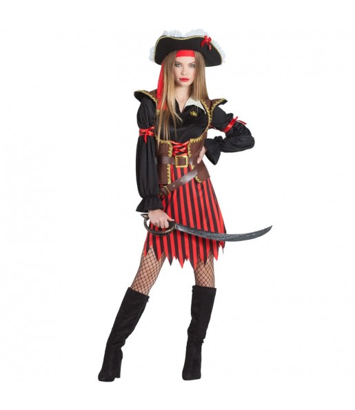 Travestimento Capitano Pirata donna per divertirsi e fare festa