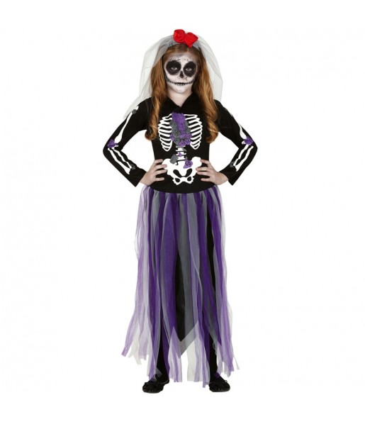 Vestito Catrina Messicana Il Giorno dei Morti bambine per una festa ad Halloween