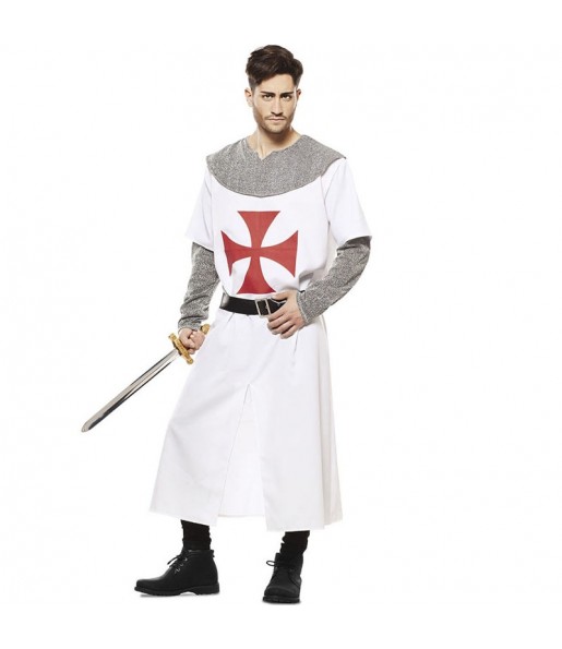 Costume da Crociato Medievale Bianco per uomo