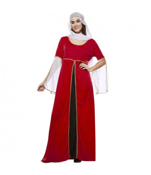Costume da Dama medievale nero e rosso per donna